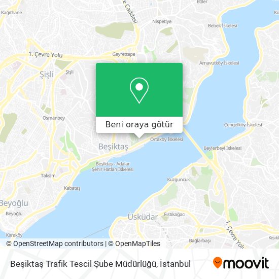 Beşiktaş Trafik Tescil Şube Müdürlüğü harita