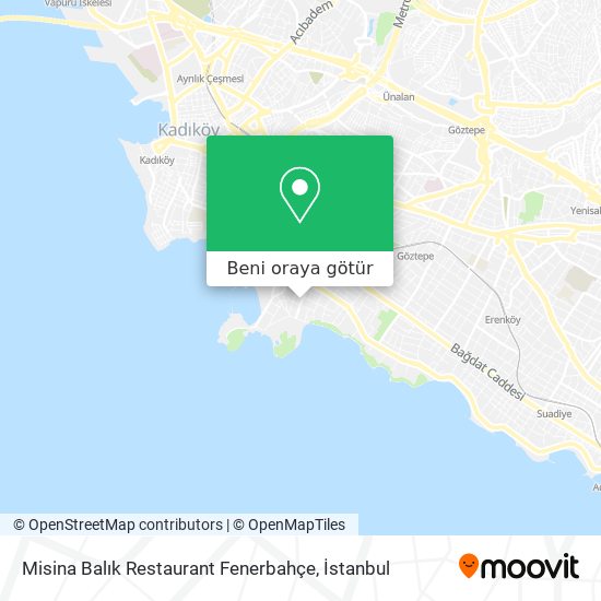 Misina Balık Restaurant Fenerbahçe harita
