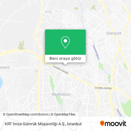 KRT İmza Gümrük Müşavirliği A.Ş. harita