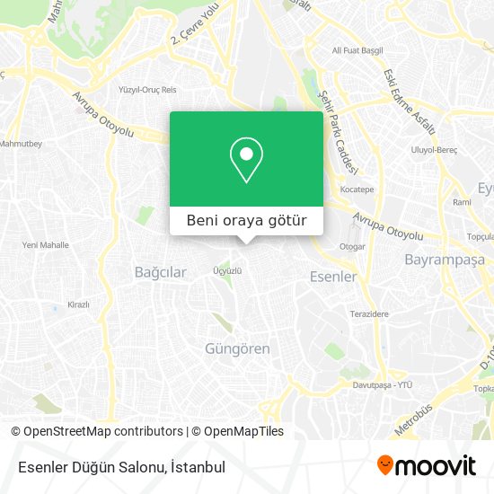 Esenler Düğün Salonu harita