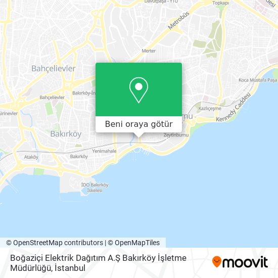 Boğaziçi Elektrik Dağıtım A.Ş Bakırköy İşletme Müdürlüğü harita