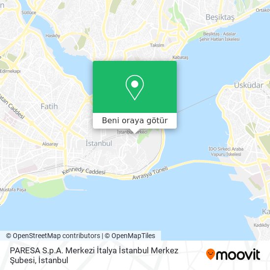 PARESA S.p.A. Merkezi İtalya İstanbul Merkez Şubesi harita