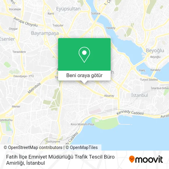 Fatih İlçe Emniyet Müdürlüğü Trafik Tescil Büro Amirliği harita