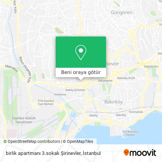 birlik apartmanı 3.sokak Şirinevler harita