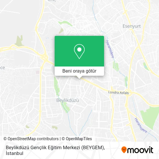 Beylikdüzü Gençlik Eğitim Merkezi (BEYGEM) harita