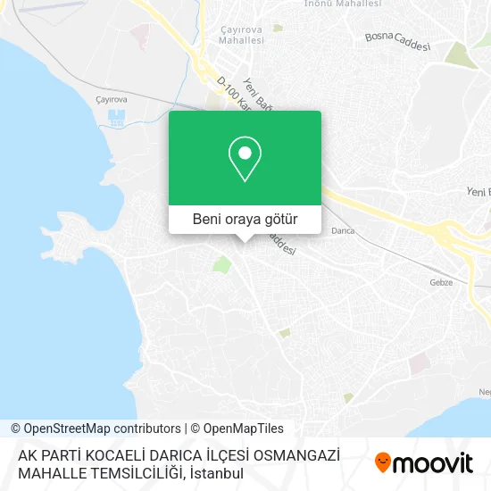 AK PARTİ KOCAELİ DARICA İLÇESİ OSMANGAZİ MAHALLE TEMSİLCİLİĞİ harita