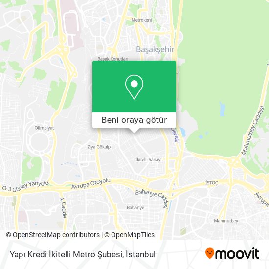 Yapı Kredi İkitelli Metro Şubesi harita