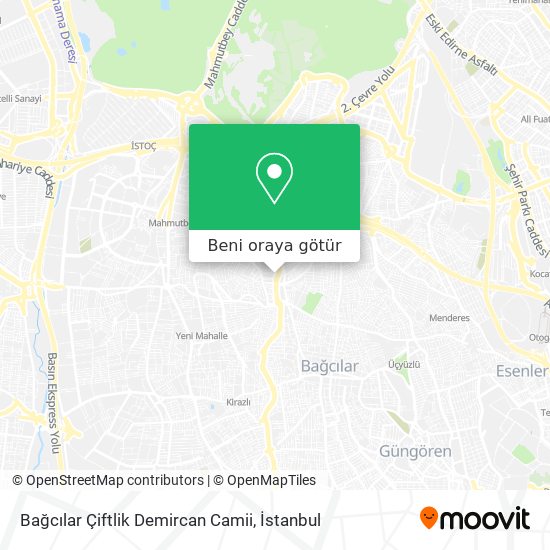 Bağcılar Çiftlik Demircan Camii harita