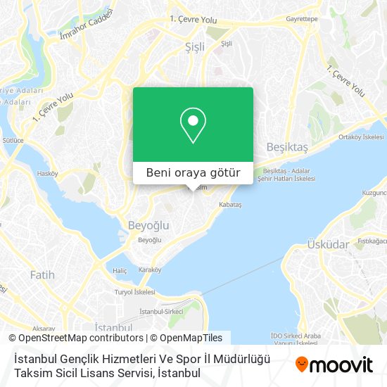 İstanbul Gençlik Hizmetleri Ve Spor İl Müdürlüğü Taksim Sicil Lisans Servisi harita