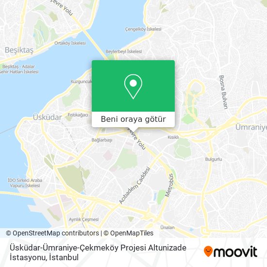 Üsküdar-Ümraniye-Çekmeköy Projesi Altunizade İstasyonu harita