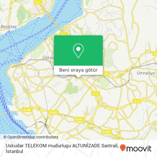Uskudar TELEKOM mudurlugu ALTUNİZADE Santrali harita