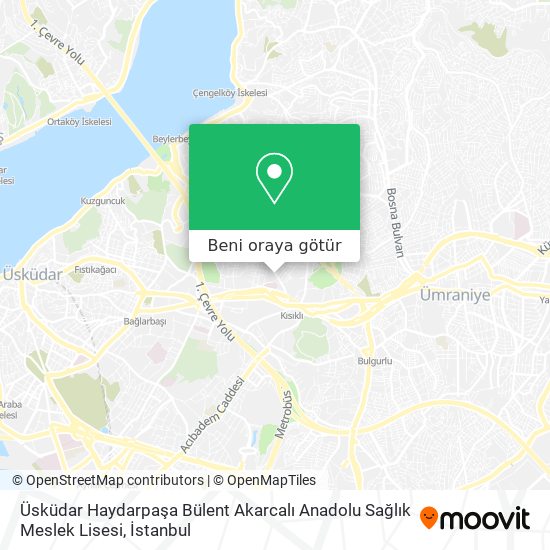 Üsküdar Haydarpaşa Bülent Akarcalı Anadolu Sağlık Meslek Lisesi harita