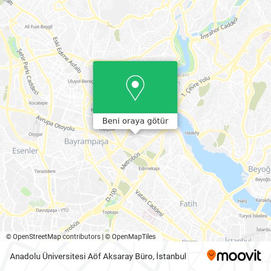 Anadolu Üniversitesi Aöf Aksaray Büro harita