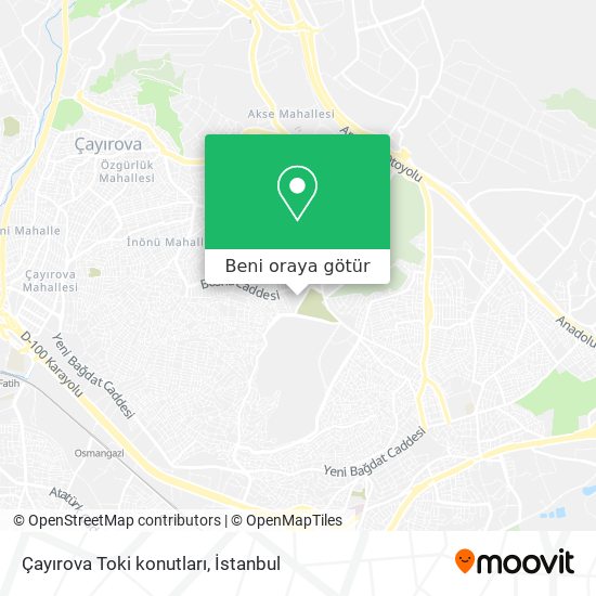 Çayırova Toki konutları harita