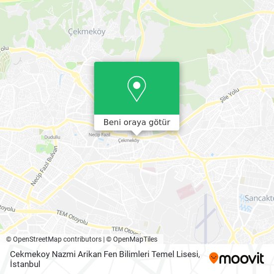 Cekmekoy Nazmi Arikan Fen Bilimleri Temel Lisesi harita