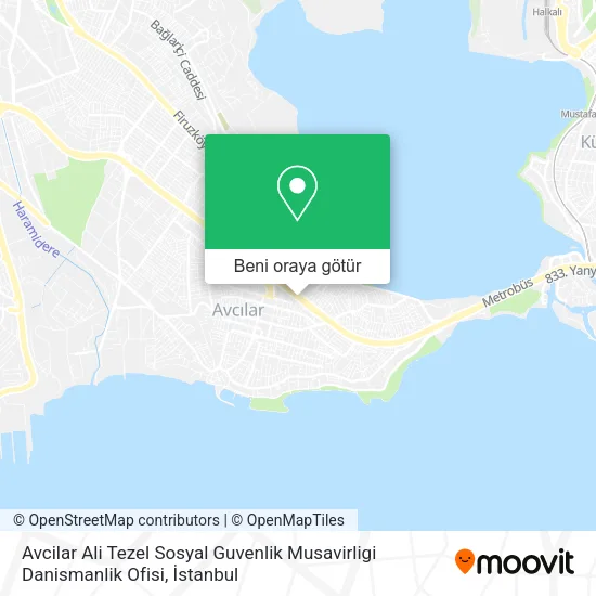 Avcilar Ali Tezel Sosyal Guvenlik Musavirligi Danismanlik Ofisi harita