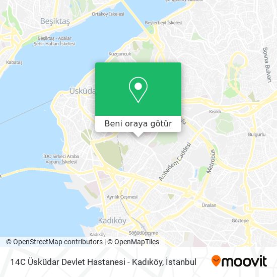 14C Üsküdar Devlet Hastanesi - Kadıköy harita