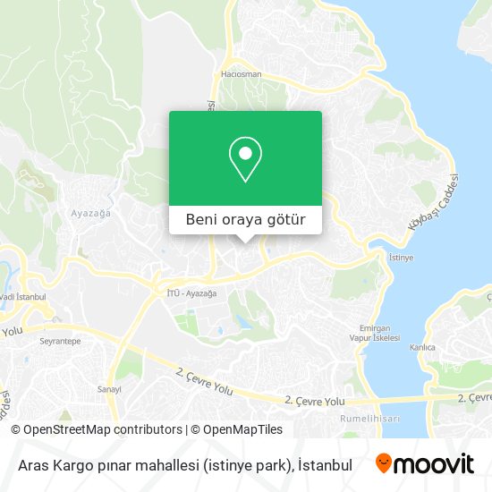 Aras Kargo pınar mahallesi (istinye park) harita