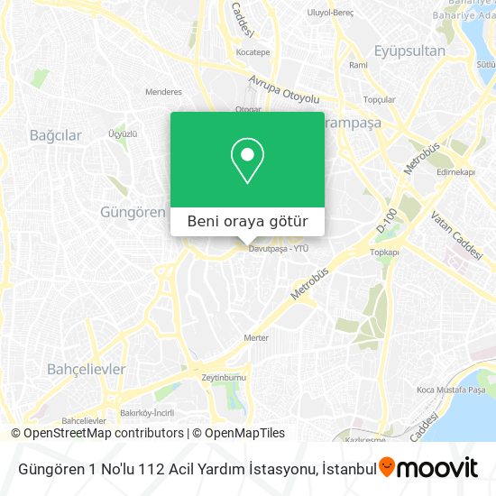 Güngören 1 No'lu 112 Acil Yardım İstasyonu harita
