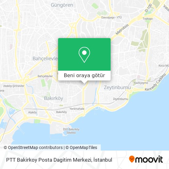 PTT Bakirkoy Posta Dagitim Merkezi harita