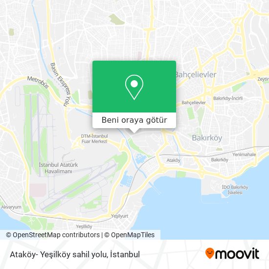 Ataköy- Yeşilköy sahil yolu harita