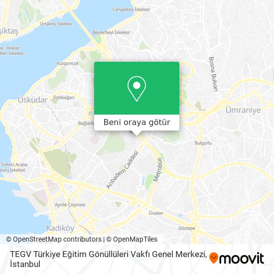 TEGV Türkiye Eğitim Gönüllüleri Vakfı Genel Merkezi harita