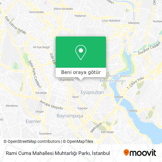 Rami Cuma Mahallesi Muhtarlığı Parkı harita