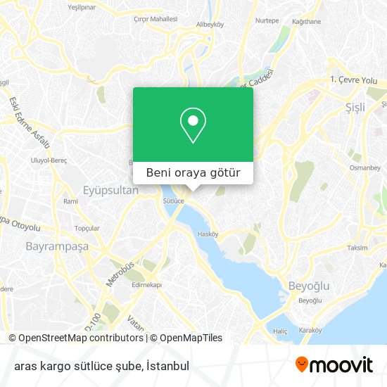 aras kargo sütlüce şube harita