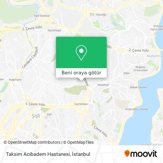 Taksim Acıbadem Hastanesi harita