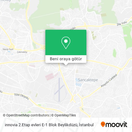 innovia 2.Etap evleri E-1 Blok Beylikdüzü harita