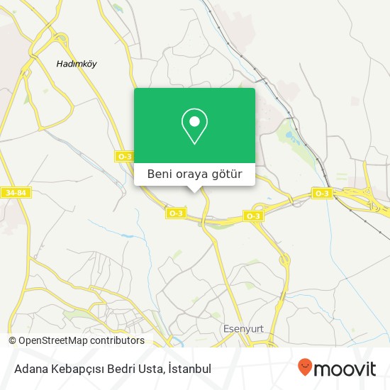 Adana Kebapçısı Bedri Usta harita
