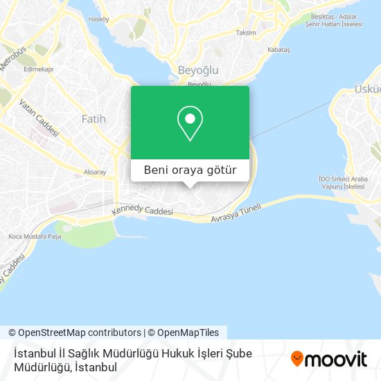 İstanbul İl Sağlık Müdürlüğü Hukuk İşleri Şube Müdürlüğü harita