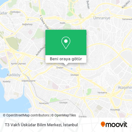 T3 Vakfı Üsküdar Bilim Merkezi harita