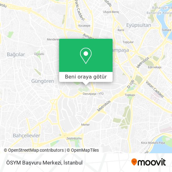 ÖSYM Başvuru Merkezi harita