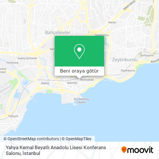 Yahya Kemal Beyatlı Anadolu Lisesi Konferans Salonu harita