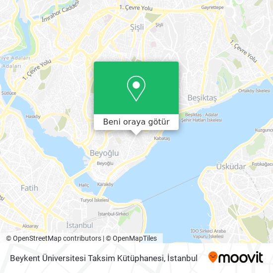 Beykent Üniversitesi Taksim Kütüphanesi harita