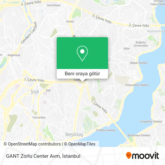 GANT Zorlu Center Avm harita