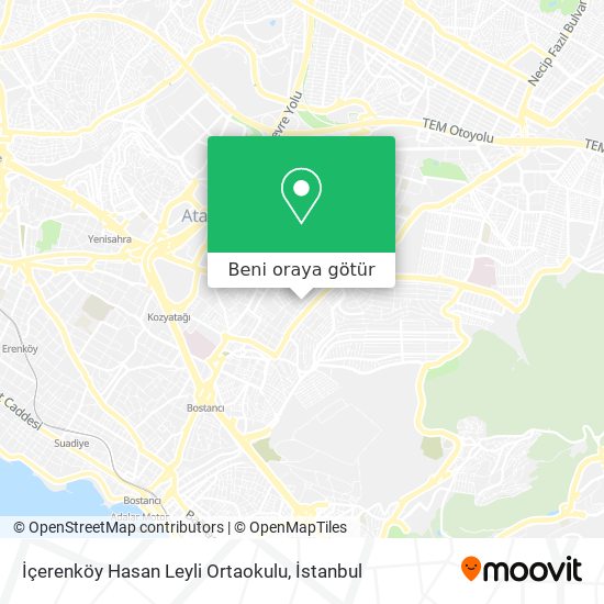 İçerenköy Hasan Leyli Ortaokulu harita
