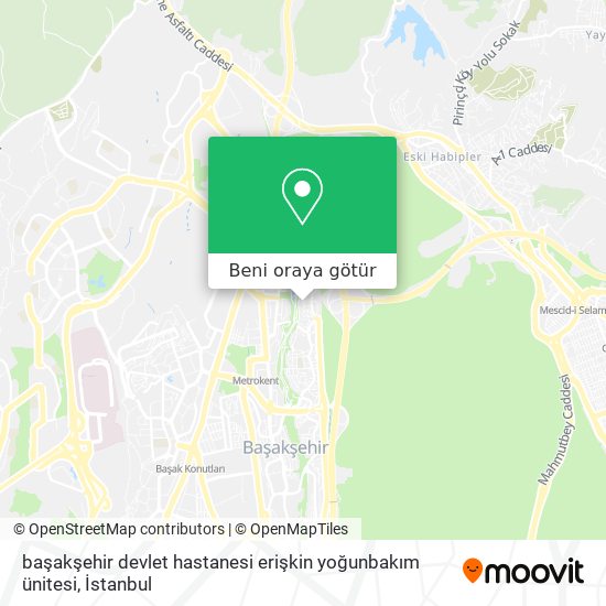başakşehir devlet hastanesi erişkin yoğunbakım ünitesi harita