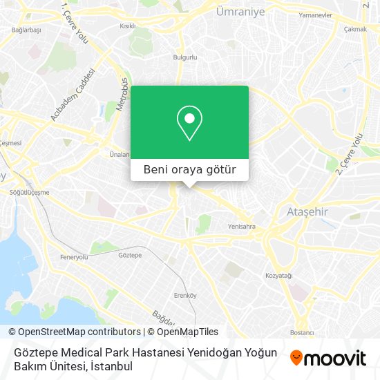 Göztepe Medical Park Hastanesi Yenidoğan Yoğun Bakım Ünitesi harita