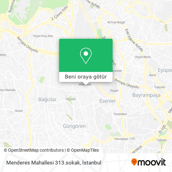 Menderes Mahallesi 313.sokak harita