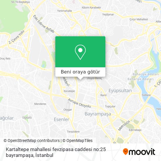Kartaltepe mahallesi fevzipasa caddesi no:25 bayrampaşa harita