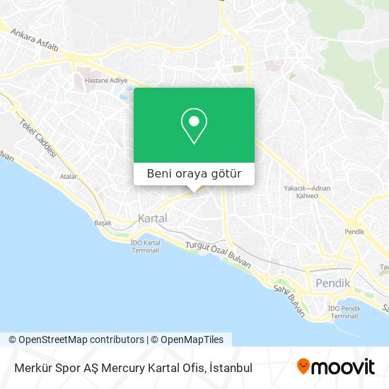 Merkür Spor AŞ Mercury Kartal Ofis harita