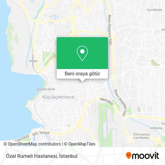 Özel Rumeli Hastanesi harita
