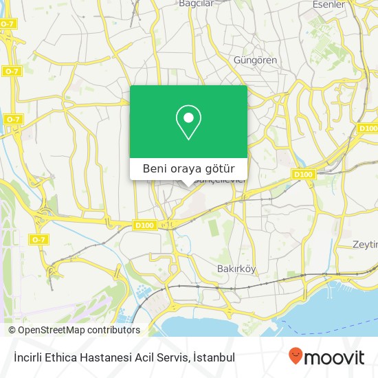 İncirli Ethica Hastanesi Acil Servis harita