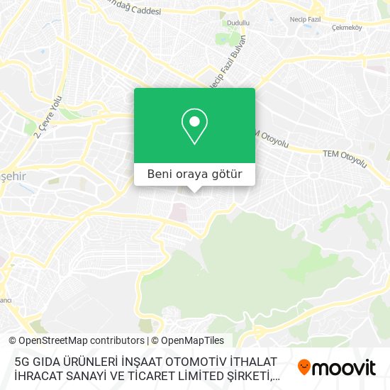 5G GIDA ÜRÜNLERİ İNŞAAT OTOMOTİV İTHALAT İHRACAT SANAYİ VE TİCARET LİMİTED ŞİRKETİ harita