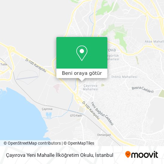 Çayırova Yeni Mahalle İlköğretim Okulu harita