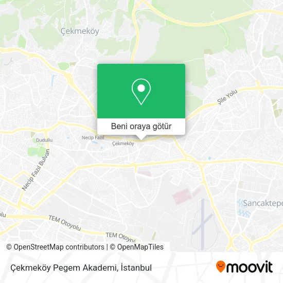 Çekmeköy Pegem Akademi harita