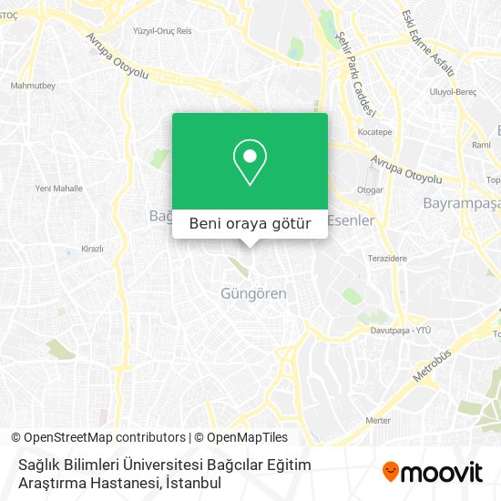 Sağlık Bilimleri Üniversitesi Bağcılar Eğitim Araştırma Hastanesi harita