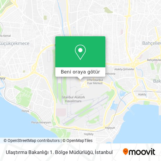 Ulaştırma Bakanlığı 1. Bölge Müdürlüğü harita